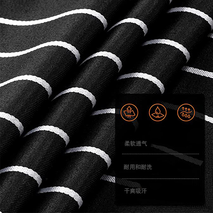 Cotton and linen neck hanging striped export apron, home, restaurant, kitchen, baking waist, Japanese work apron wholesale with printing pic 3