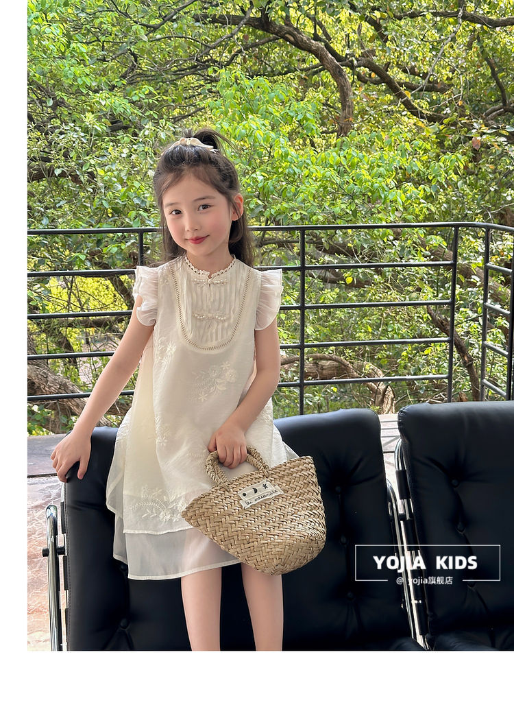 国潮YOJIA女童夏季连衣裙2024新款国风公主裙儿童新中式旗袍夏装裙子详情25