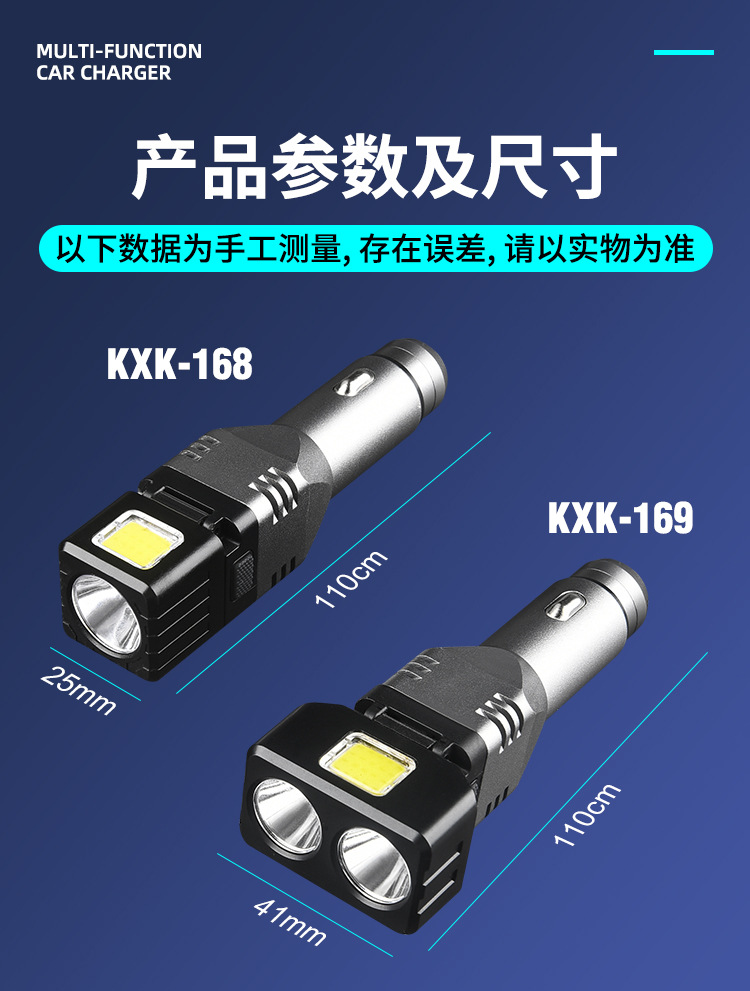 The new multi-functional car charging flashlight Type-C charging and maintenance lamp, window-breaking cone strong magnetic LED lighting lamp pic 16