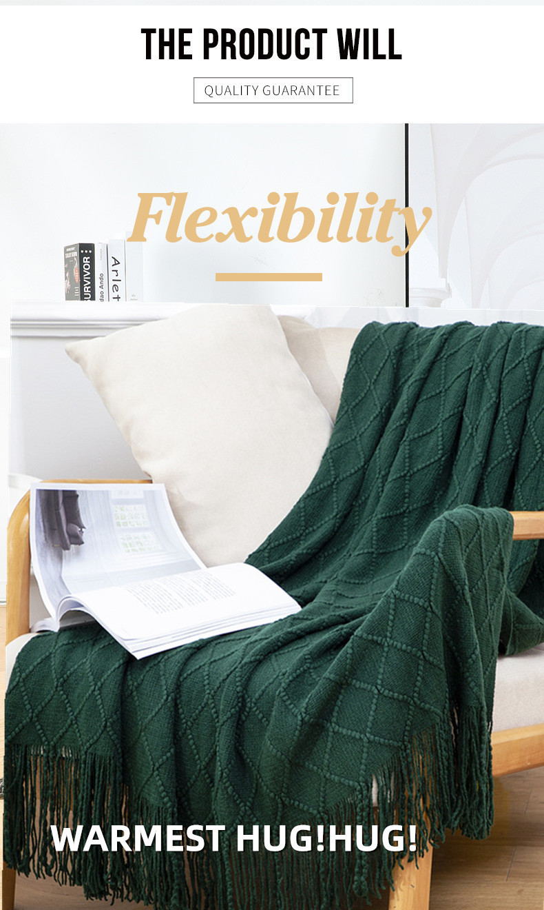 Blanket, sofa blanket, office leisure nap, air-conditioned nap blanket, bed end blanket, knitted blanket, small woolen blanket pic 5