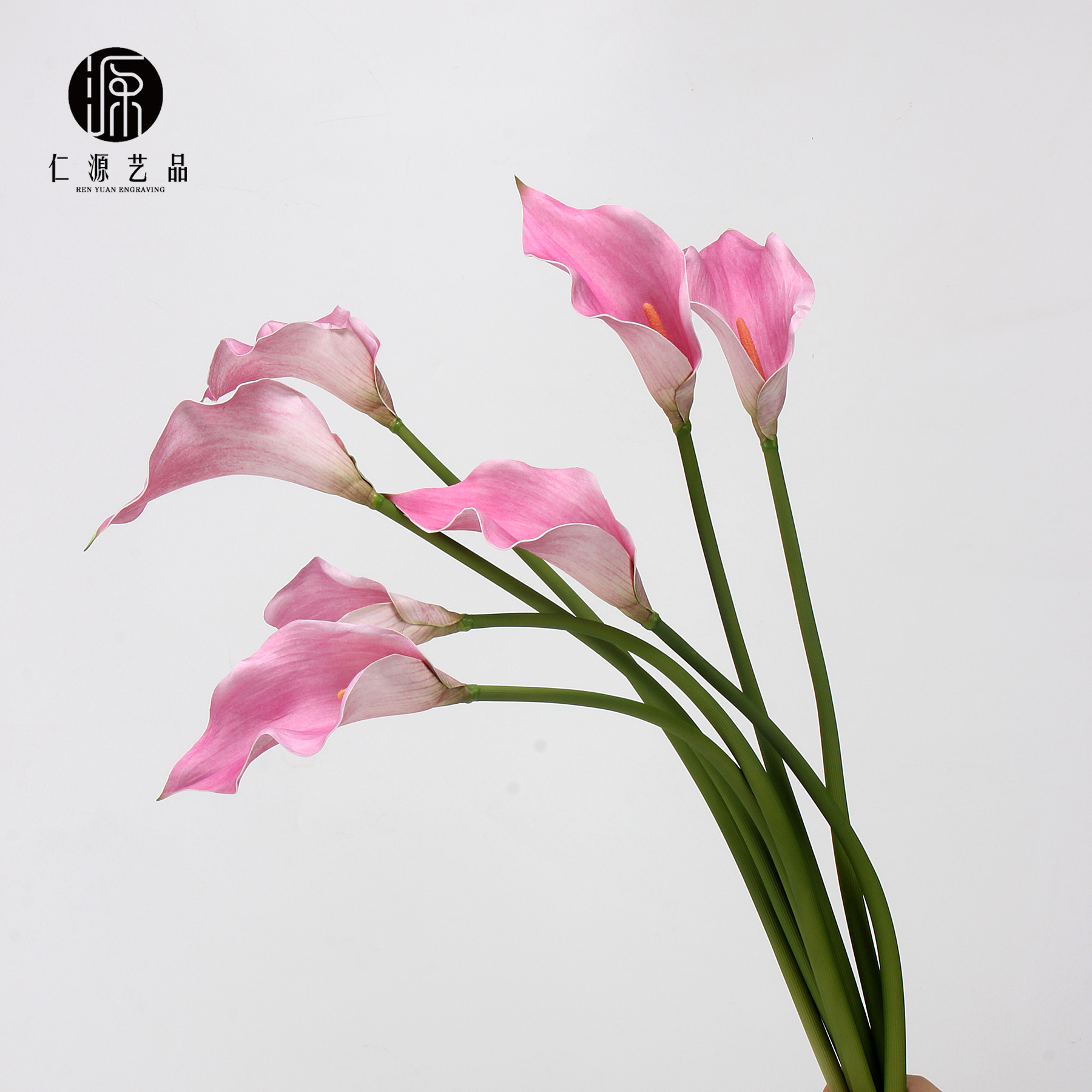 工厂直销 EVA马蹄莲仿真花海芋手感假花单枝婚庆家居插花配材道具详情6