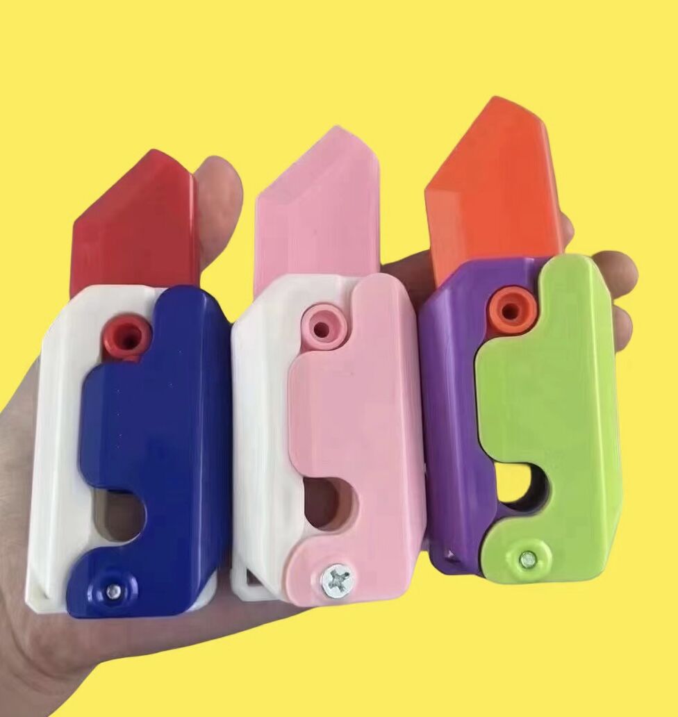 F3色3D重力小刀抖音同款萝卜刀解压推牌小玩具3D打印重力萝卜小刀详情4