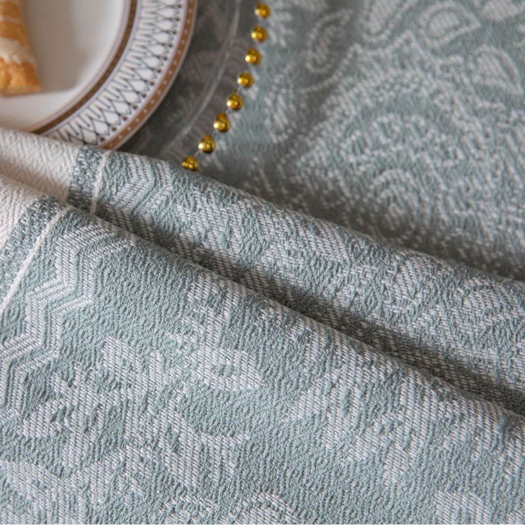 Jiexin offers wholesale of Nordic modern, simple, fashionable, creative and elegant rectangular tablecloths, blue round plates with tassels, fabric table MATS, coffee tables and stall decorations pic 18