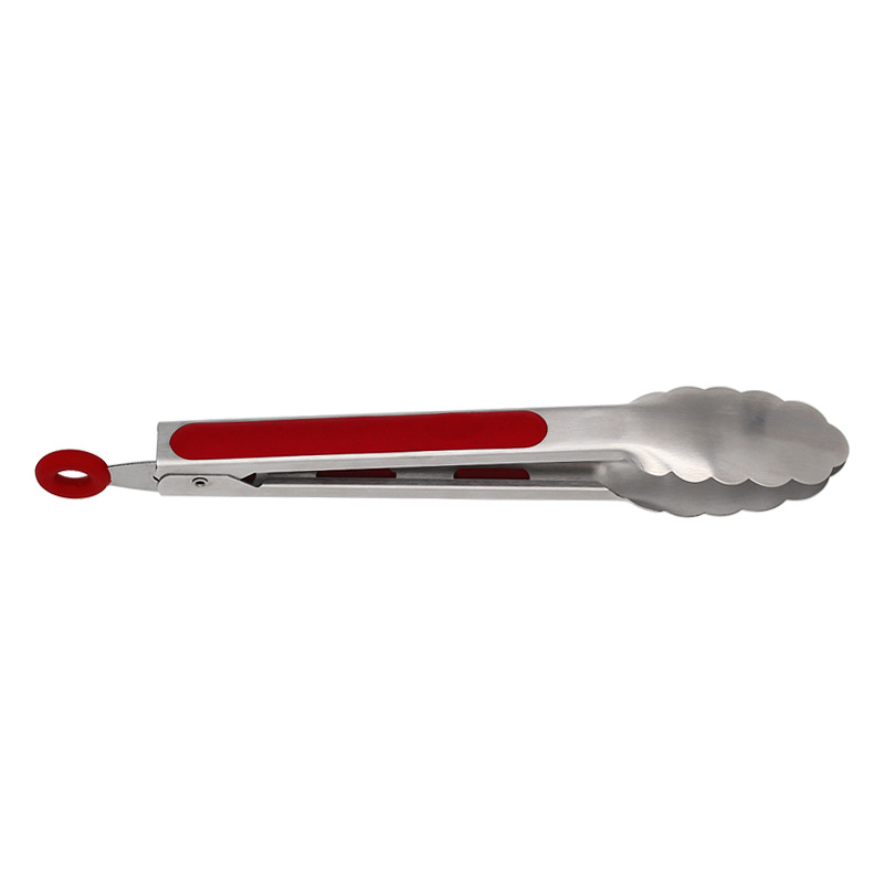 Thickened stainless steel food tongs, BBQ grill tongs, 9-inch baked food bread tongs, stainless steel steak tongs pic 8