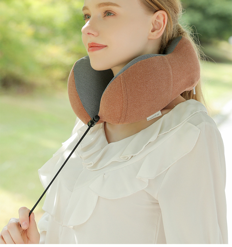 Cross-border bestsellers: Magnetic fabric memory foam U-shaped pillow, airplane neck pillow, travel storage neck pillow, Logo available upon request pic 25