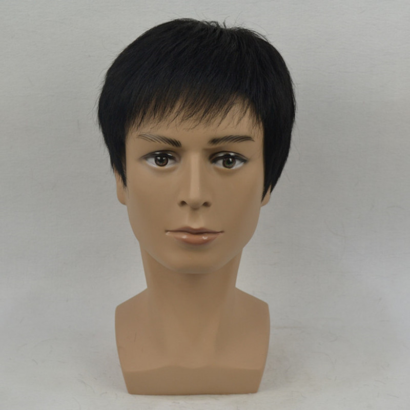 Short real hair wigs for middle-aged and elderly fathers, realistic and natural hairstyles, finely trimmed short hair for men with large scalps pic 4