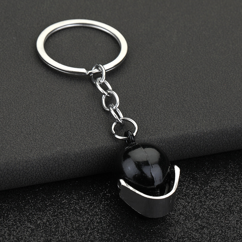 Cross-border creative motorcycle helmet keychain metal pendant souvenir 3D mini safety helmet keychain gift pic 6