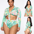 The 2020 new three-piece set of sexy printed bikini swimsuits for large-sized export from Africa, Europe and America pic 31