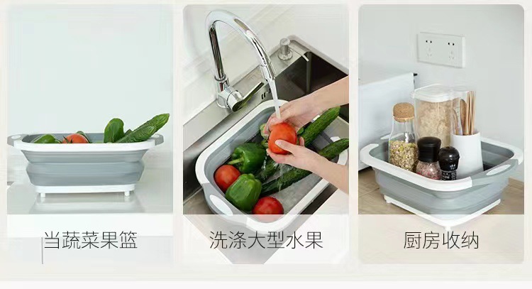 Folding cutting board, dual-purpose cutting board, household sink, anti-slip multi-functional adhesive board, plastic cutting board, hanging for storing vegetables pic 14