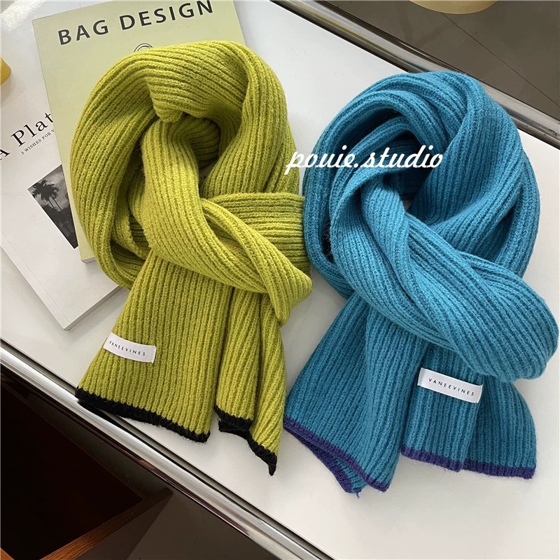 新款秋冬季围巾高级感仿羊绒百搭针织披肩韩版纯色保暖围巾情侣详情7