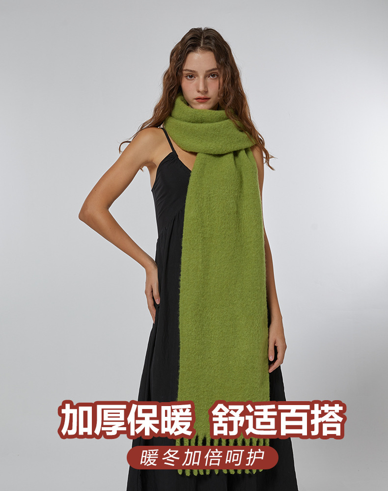 11色20%羊毛订纺纱线小众柔软温柔纯色羊毛围巾冬季防寒保暖围脖详情1