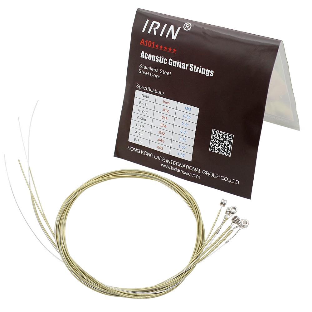 IRIN民谣吉他琴弦A101不锈钢丝光弦木吉他琴弦黄铜合金套弦批发详情3