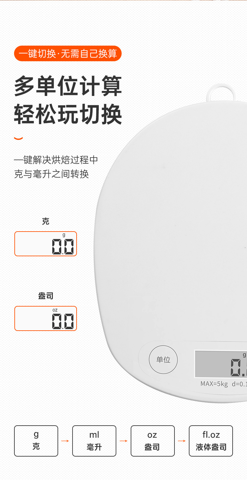 家用厨房食物称小型迷你电子烘焙克重称小台秤高精度厨房秤电子秤详情11