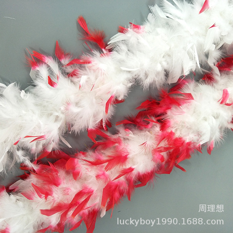 Factory wholesale Turkey feather strips, ball, festival, wedding mixed color feather scarves, seven-color firepiece wool strips pic 25