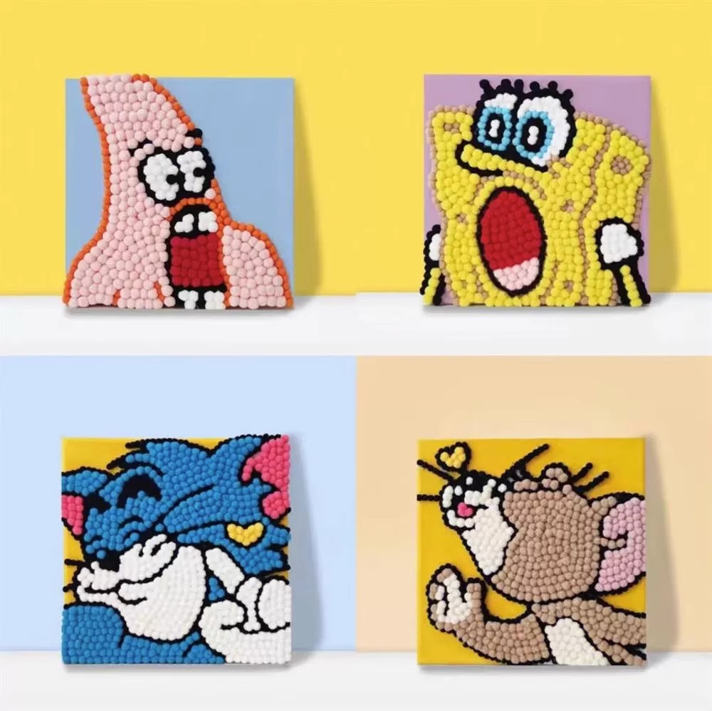 毛球画diy手工材料包创意卡通绒球粘贴画61儿童节礼物团建批发详情5