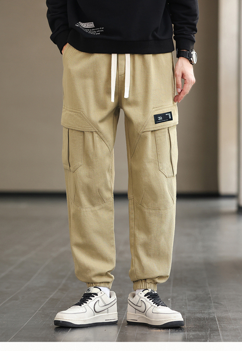 Pantalones de carga hombres 2023 nuevo otoño marca de moda juvenil holgada versátil pies de túnica para hombres tamaño grande pantalones casuales para hombres pic 32