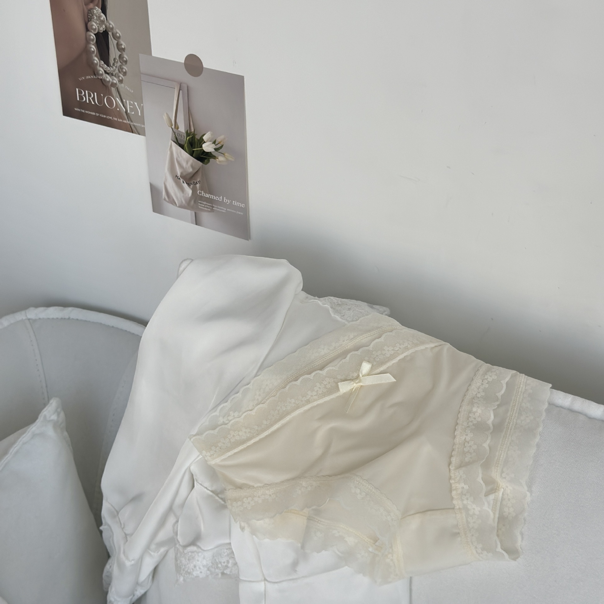 女生中腰冰丝内裤女蕾丝边纯棉全棉抗菌裆少女款大码无痕女士内裤详情11