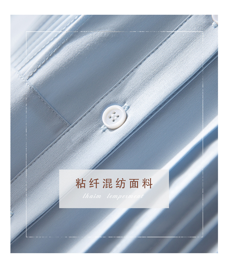 秋季女士纯色衬衫Polo领日系设计感上衣新款宽松复古百搭衬衣开衫详情13