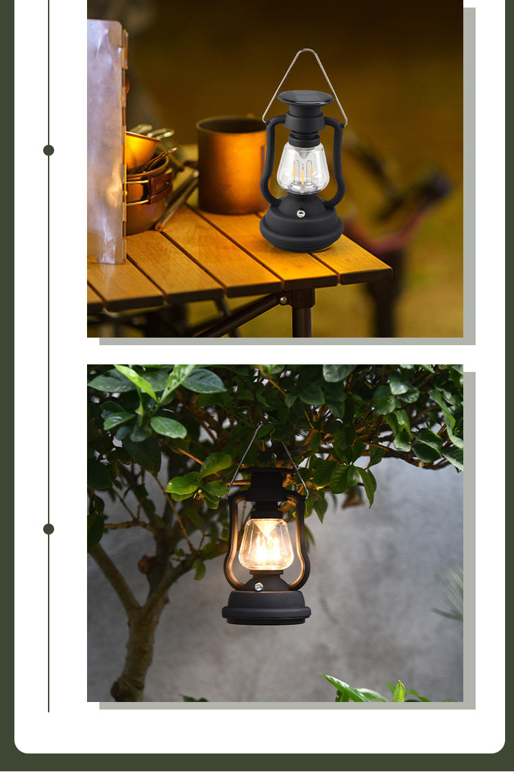 Outdoor camping lights, LED camping lights, horse lanterns, ambient lights, campsite lights, hand-cranked lighting lamps, kerosene lamps, portable lamps pic 4