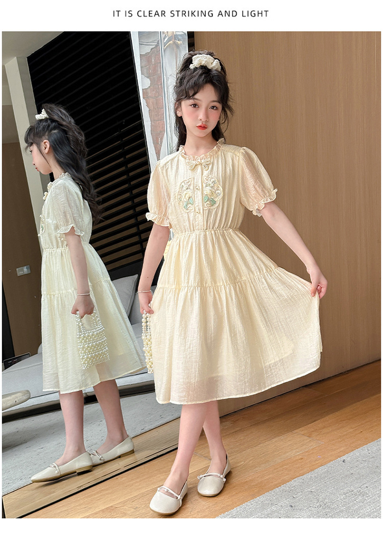 国潮女童连衣裙夏装2025新款儿童洋气时髦国风汉服裙子女孩夏款公主裙详情16