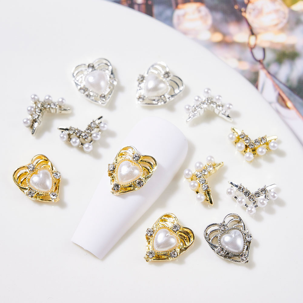 2022 New Style Nail alloy accessories, Korean luxurious style pearl water diamond alloy accessories, DIY nail stickers for decoration pic 5