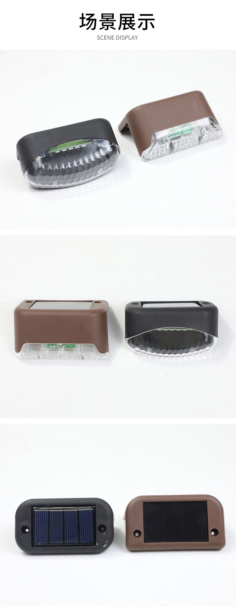 Cross-border outdoor courtyard staircase wall lamps, LED guiding step lights, transparent covers, waterproof lighting, solar step lights pic 5