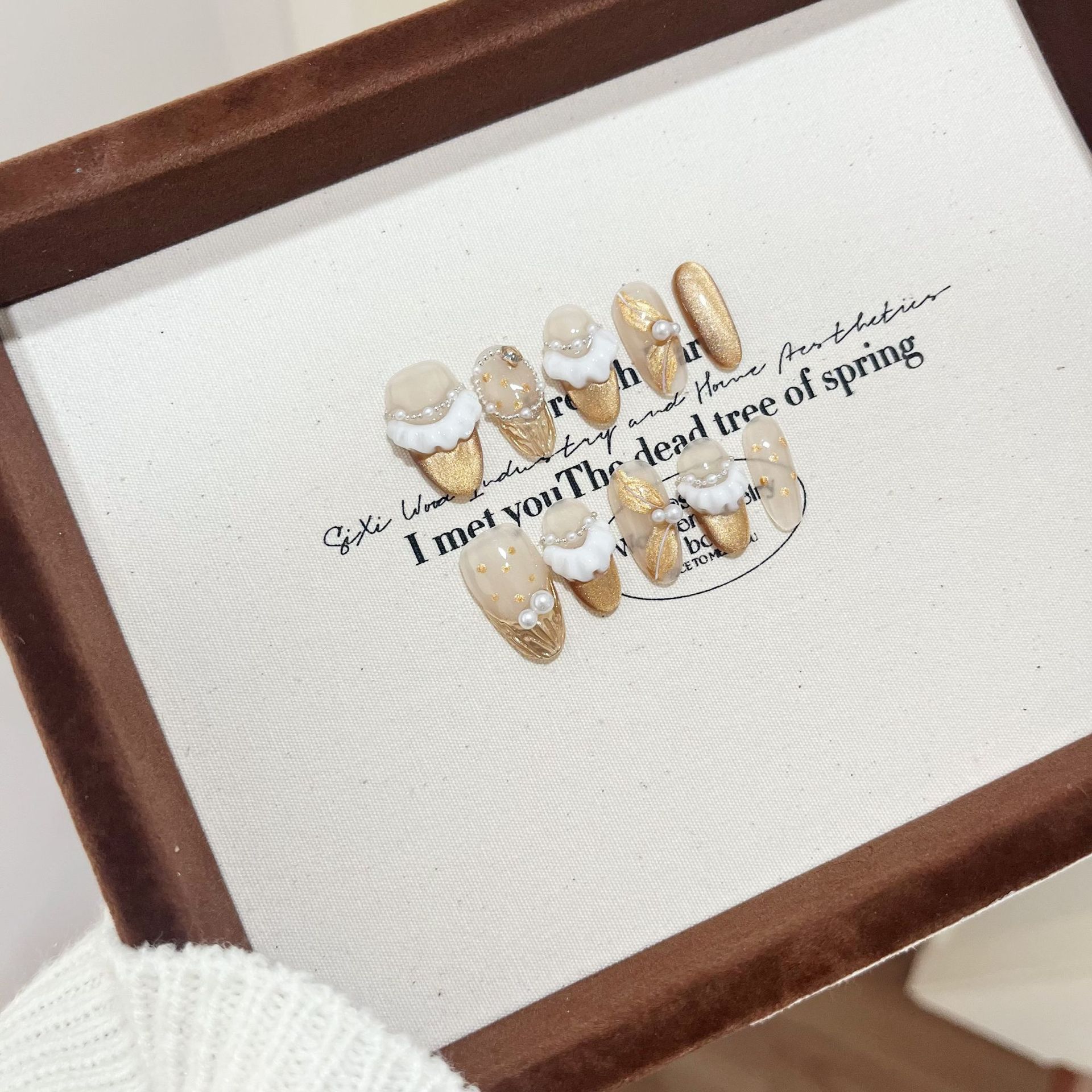 Jx高级感穿戴甲片夏季清新猫眼穿戴美甲贴恋爱三重奏（绿嘟嘟）详情12