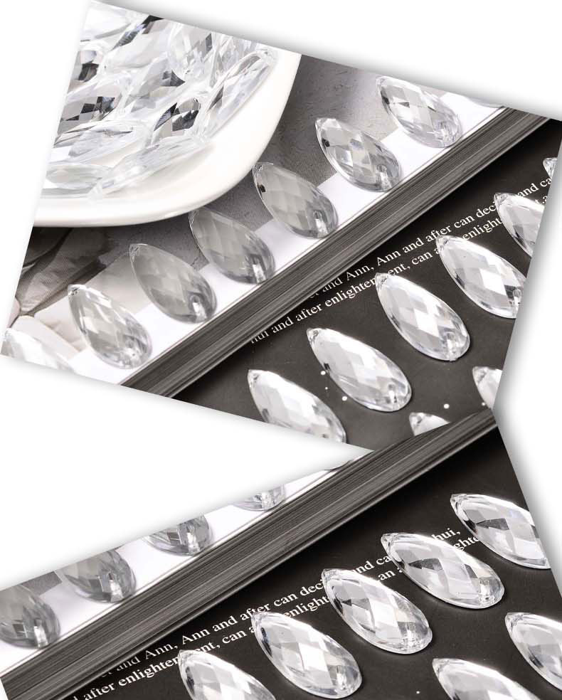 仿进口台湾亚克力钻水滴格面棱形菱形双孔平底手缝钻 diy饰品配件详情12