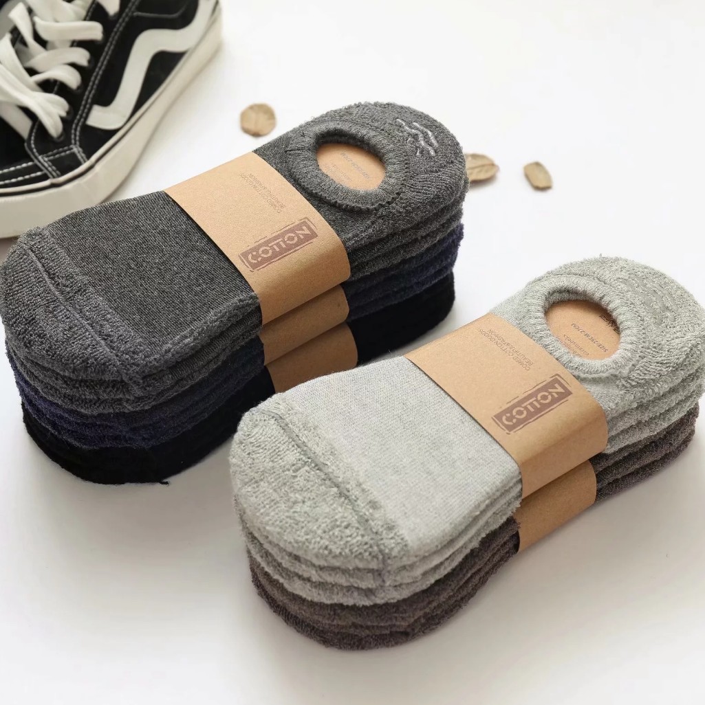 Calcetines de toalla bucle de lana calcetines de barco calcetines de algodón poco profundo para hombres silicona antideslizante sudor absorbente espesado calcetines invisibles para hombres al por mayor pic 3