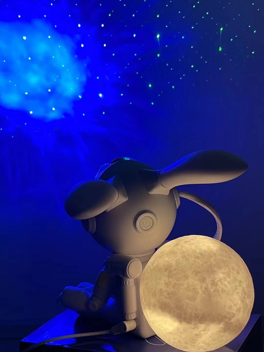 Crossover espacio conejo estrella luz proyector nebulosa colorida gypsophila ambiente regalo de cumpleaños para niños pequeña luz nocturna pic 5