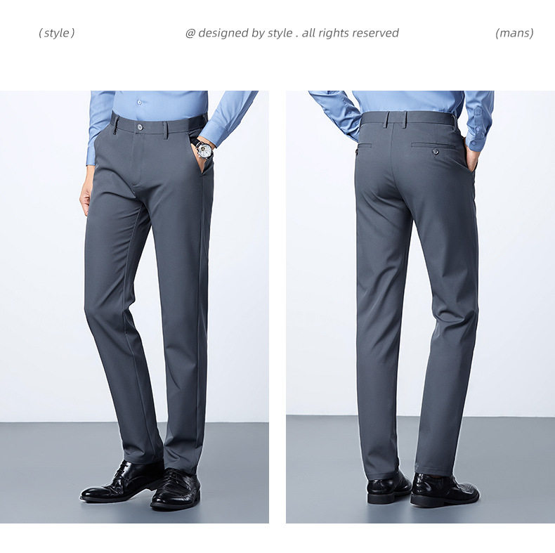 加绒加厚西裤男弹力冬季免烫商务垂感休闲裤男免烫上班男士直筒裤详情13