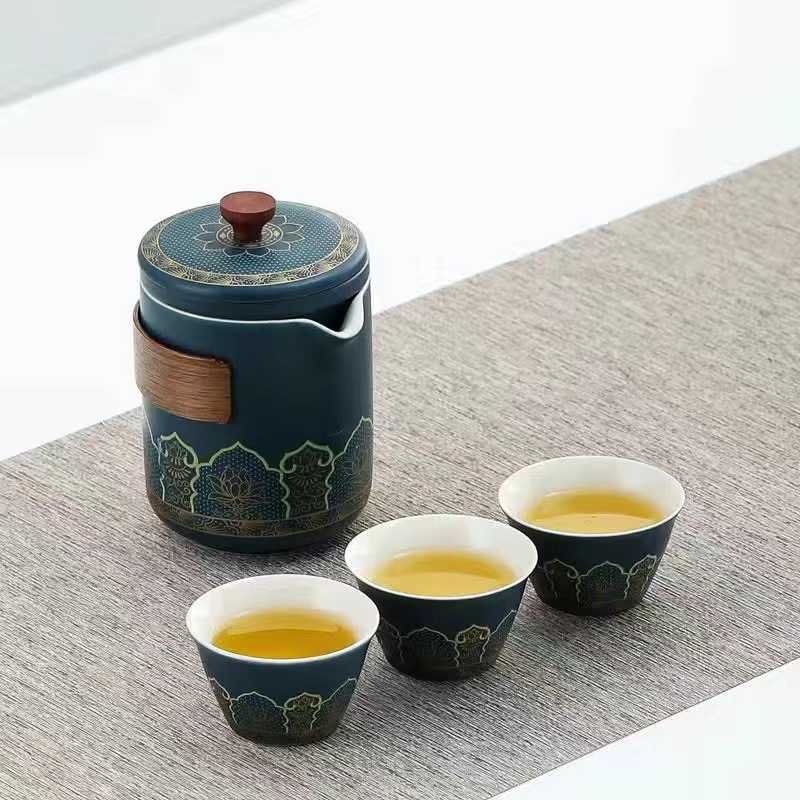 Portable outdoor camping travel tea set, ceramic quick customer cup, business souvenir gift wholesale available with logo pic 13