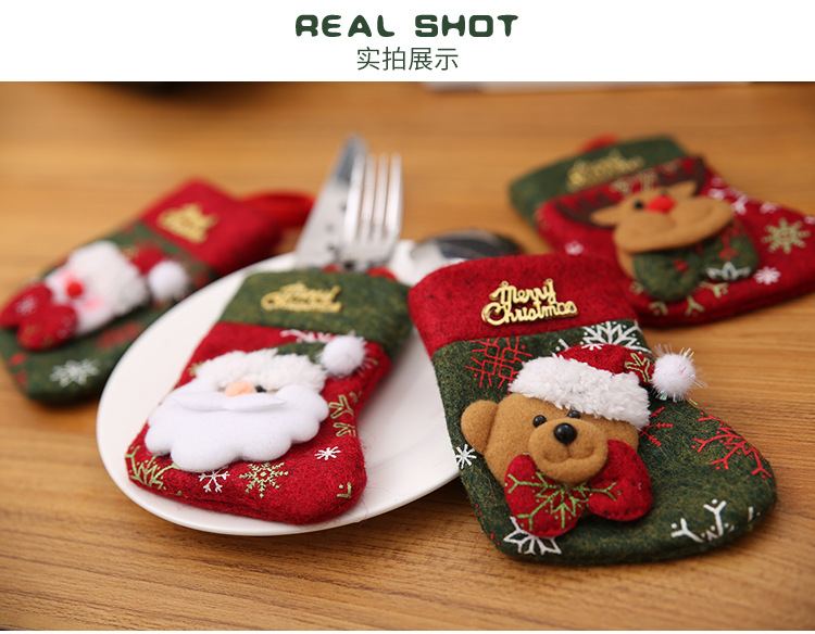 New Christmas decorative items, restaurant table decorations, cutlery covers, knife and fork covers, gift bags, Christmas stockings pic 6