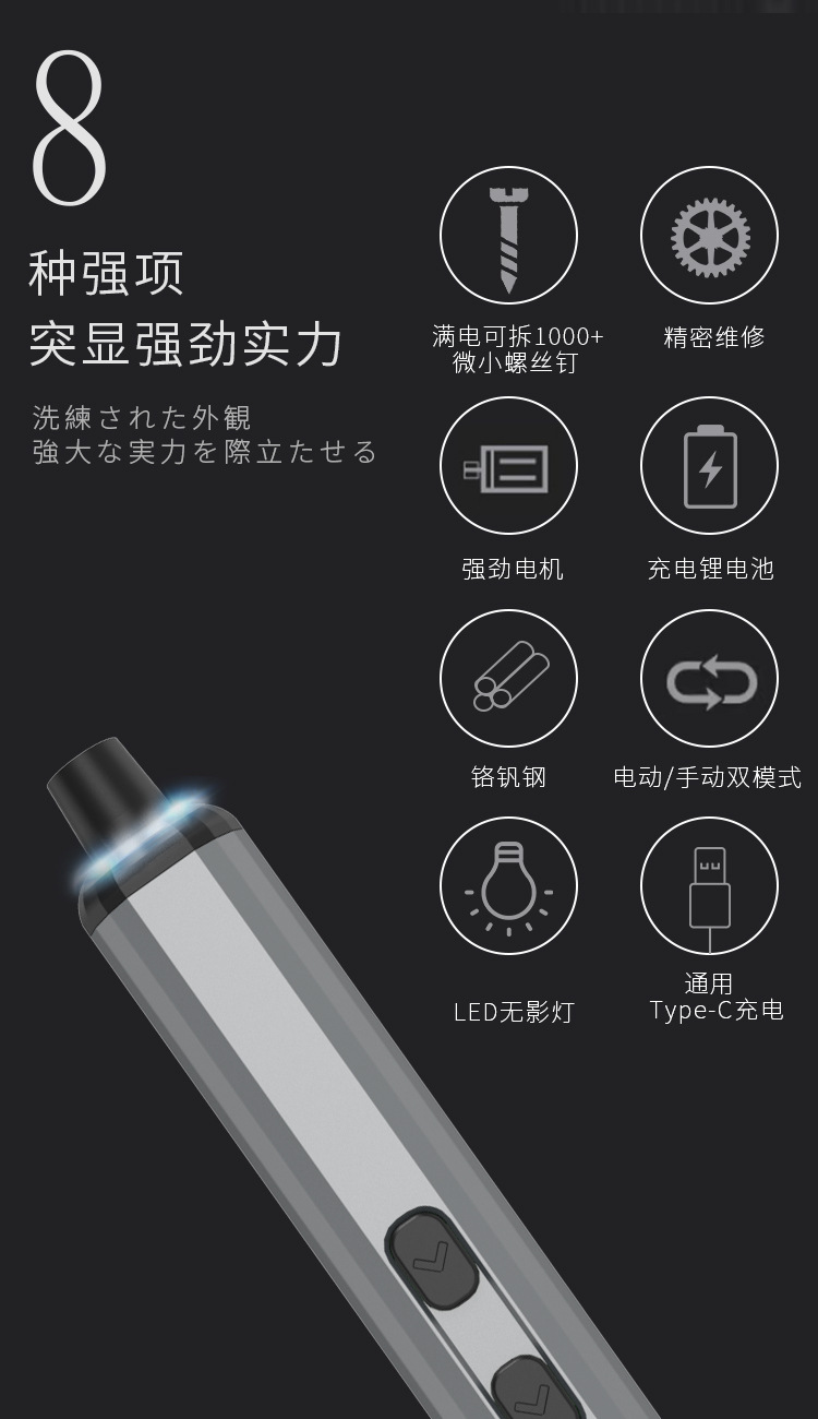 New 68-in-one electric screwdriver set, rechargeable household small electric screwdriver, portable mini electric screwdriver pic 3