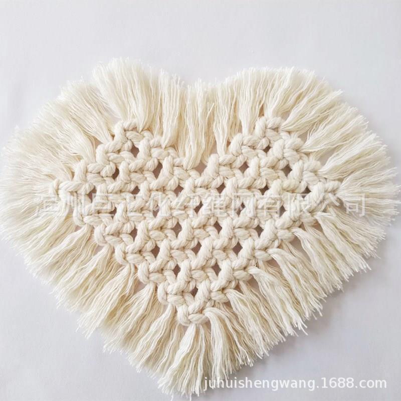 棉绳茶杯垫餐垫流苏手工编织杯垫隔热民宿装饰酒吧厨房家居DIY杯垫餐垫流苏垫详情2