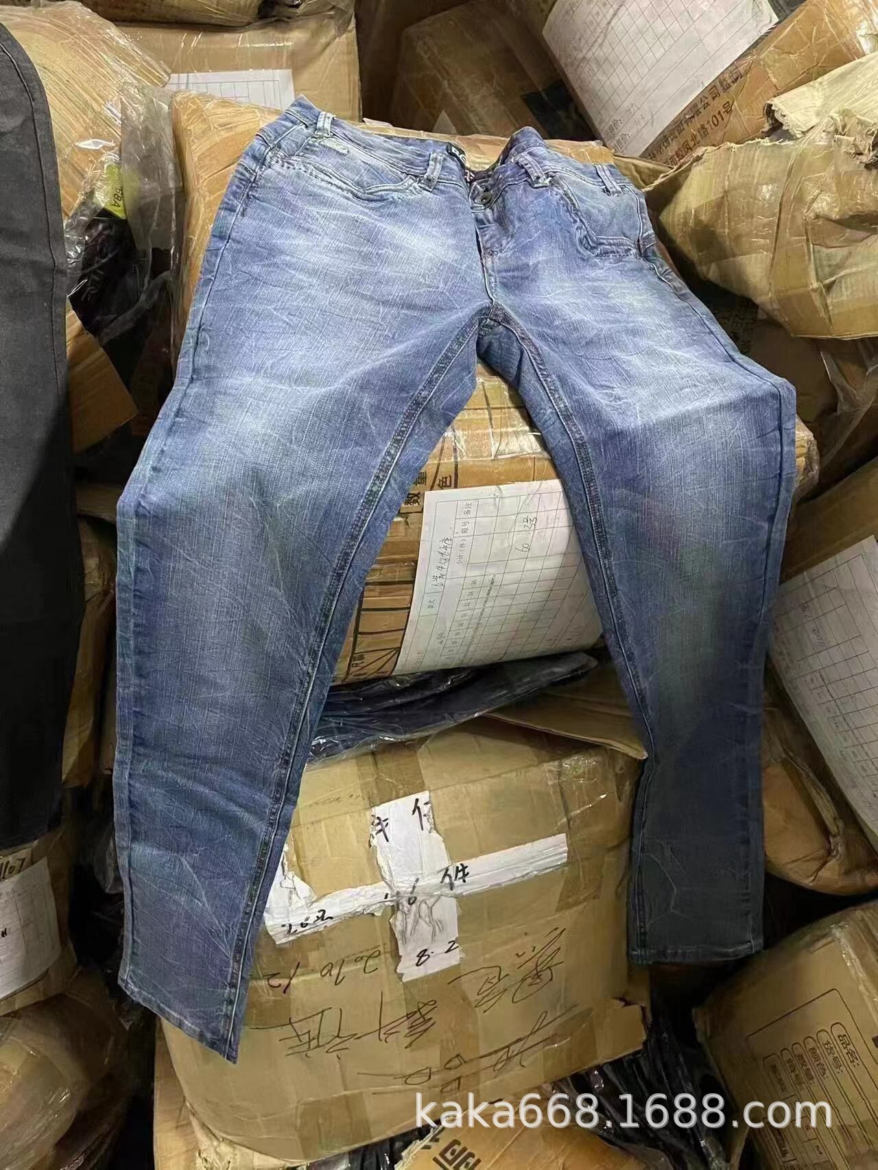 Men's jeans wholesale男式牛仔裤弹力直筒批发出口男士尾单长裤详情14