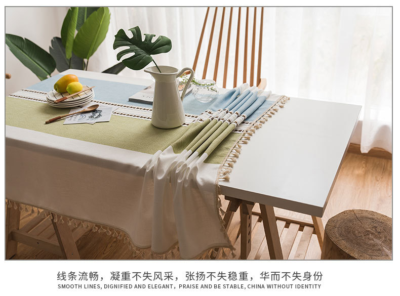 蓝万意 跨境桌布棉麻现代简约大方高级感亚马逊热销餐桌布台布北欧小清新茶几餐桌布桌布布艺环保台布详情15