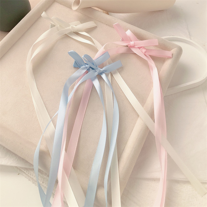 Braided hair ribbons, hair ties, bow hair clips, white double ponytail hair accessories, women's hair ties, ribbon hair tie accessories pic 18