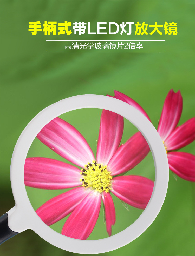 New product launch: TH-603 Handheld magnifying glass with high-brightness LED lighting, 2x portable magnifying glass pic 1