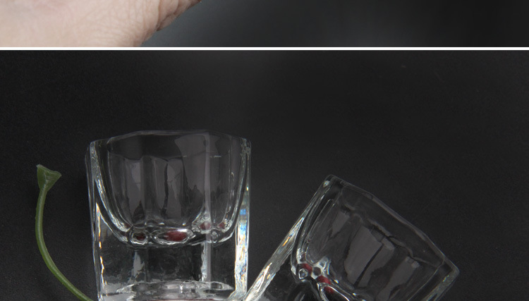 Nail care tools and supplies: crystal cups, octagonal polygonal glass cups, nail care glass cups, pen wash, transparent small cups pic 4
