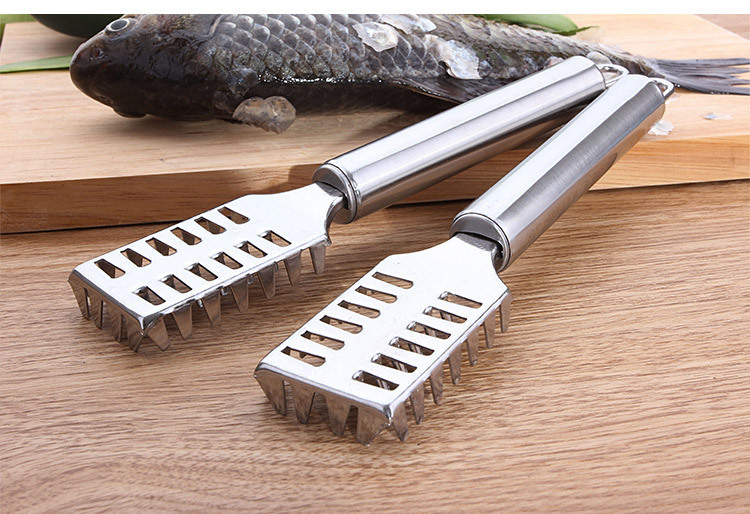 Kitchen small tools: stainless steel fish scale planer, stainless steel fish killing brush, fish scale scraper, descaling knife, brush pic 11