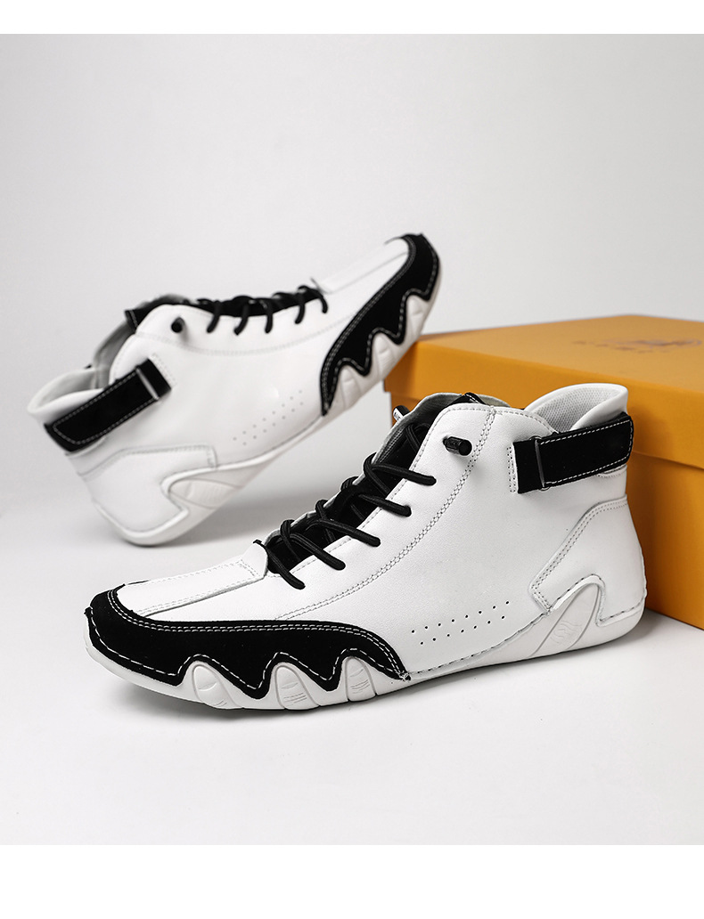 跨境独立站爆款女士马丁靴时尚拼色情侣鞋男女大码高帮休闲鞋短靴详情37