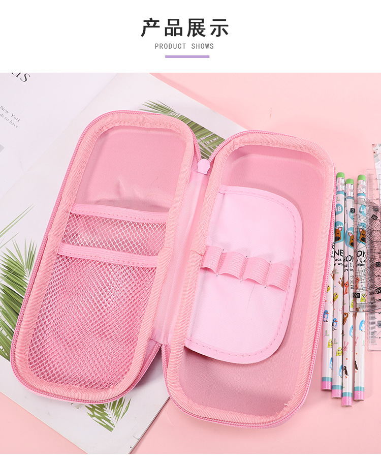 TOPSTHINK Fashion 3D Unicorn EVA material cartoon pen case Large Capacity Creative stationery bag Simple and niche hand-held silicone pen case pic 33