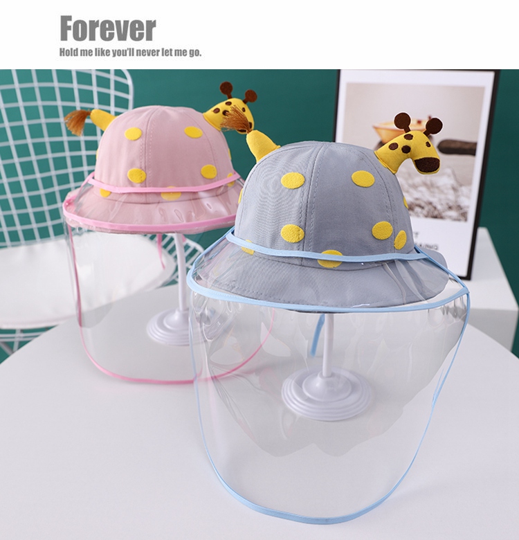婴儿防护帽子防飞沫头罩脸罩面罩儿童防护帽宝宝防唾液可拆渔夫帽详情5