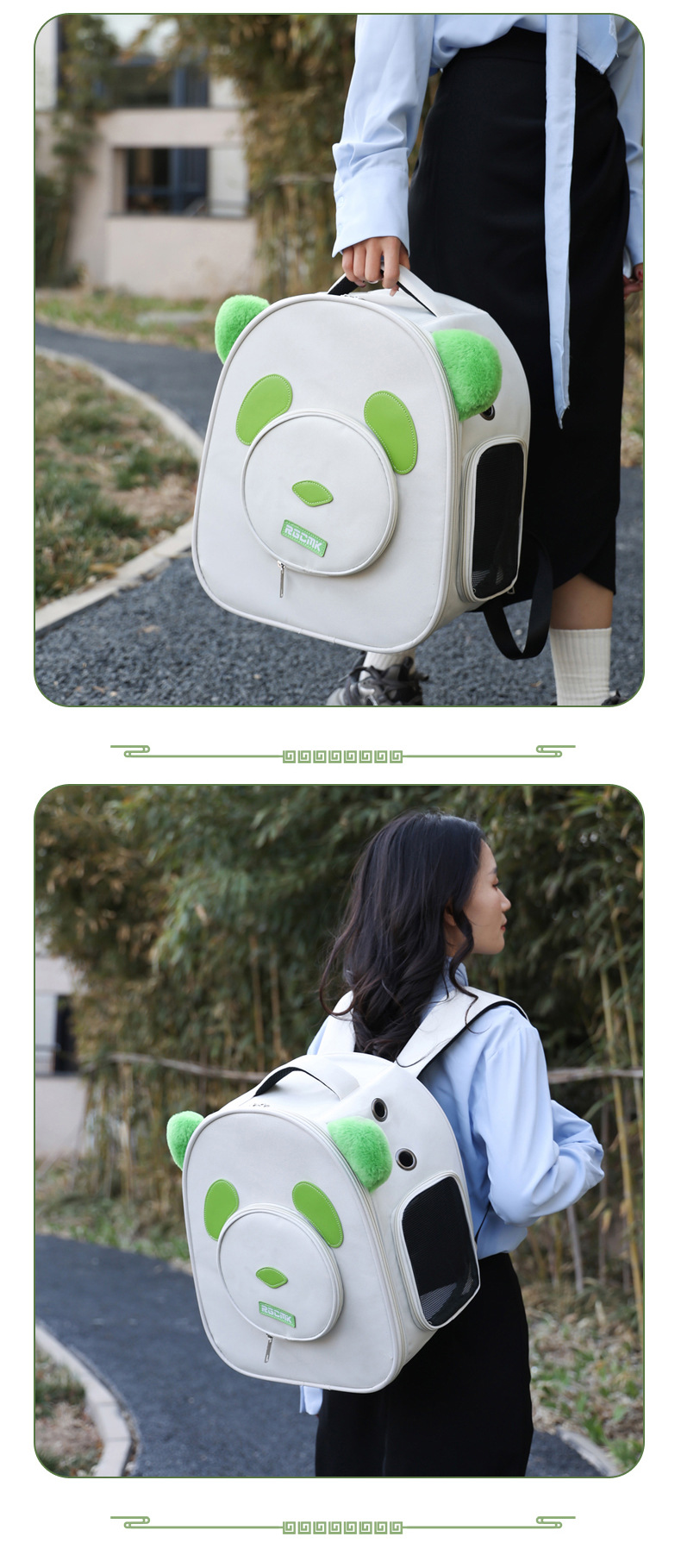 猫包透气舒适外出便携双肩包大容量手提猫包可折叠收纳宠物背包详情13