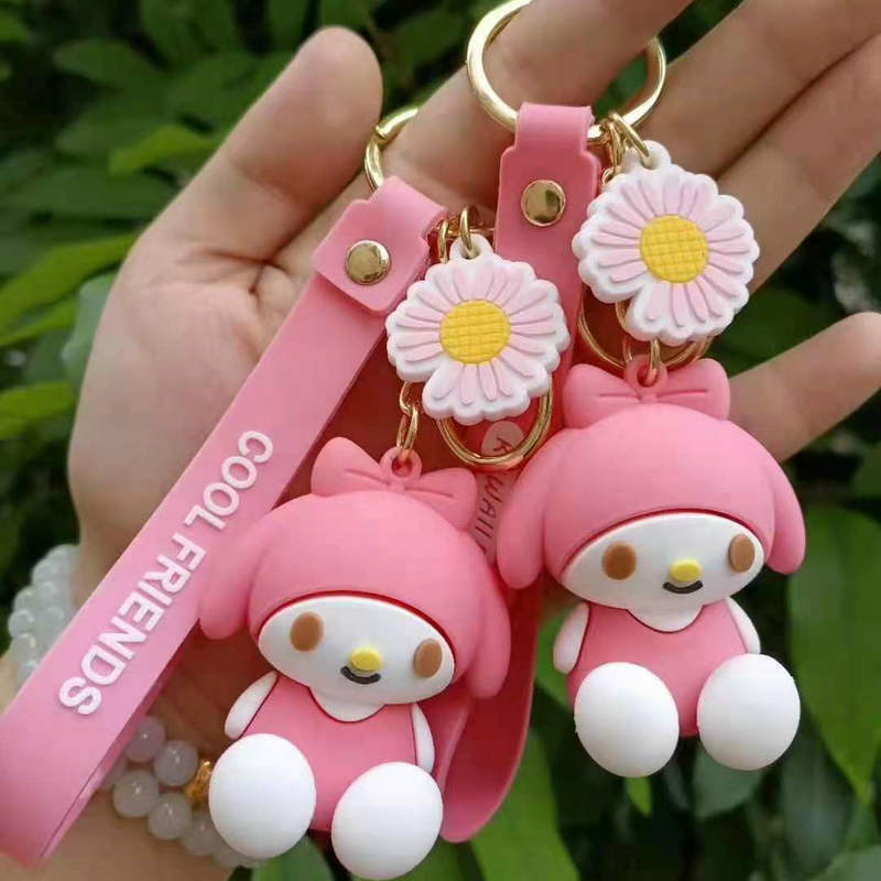 PVC soft rubber keychain small pendant doll wholesale, car keychain hanging decoration, cute panda cartoon keychain pic 10
