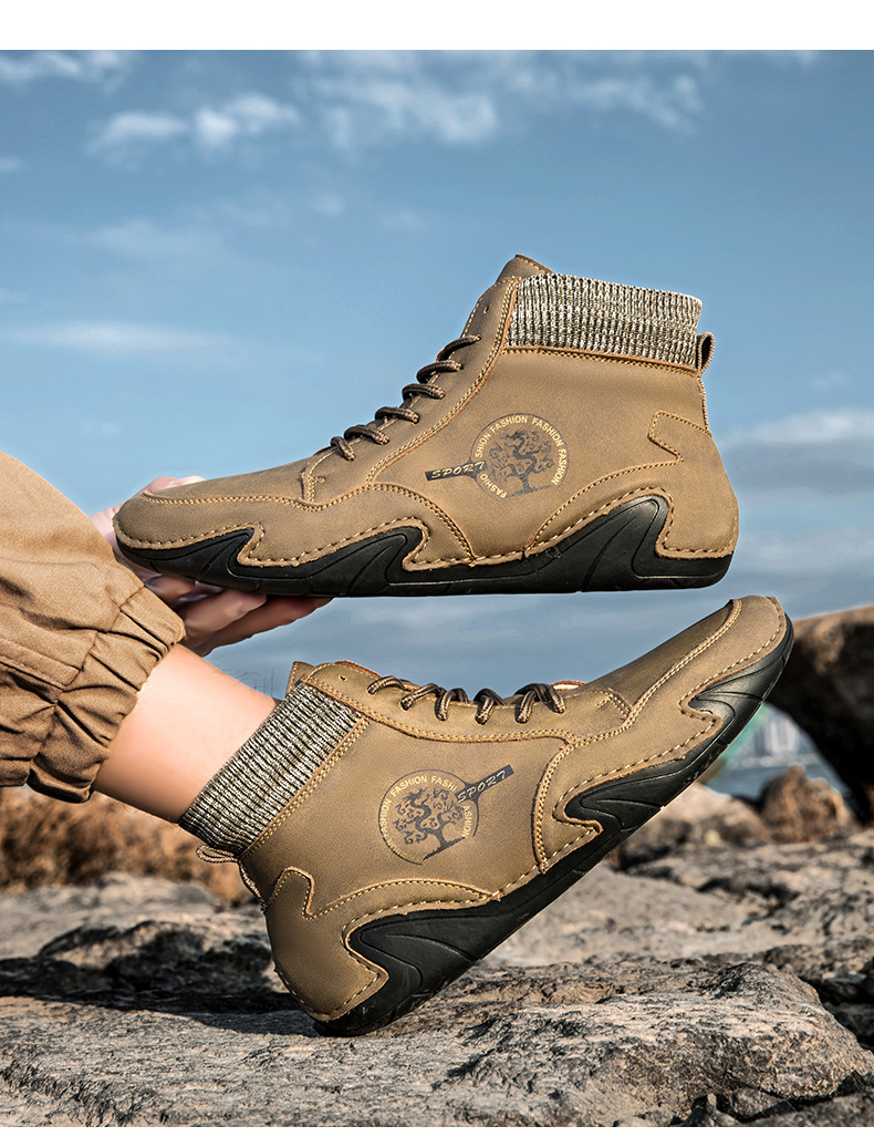 跨境爆款袜子口切尔西靴独立站大码男鞋高帮男士休闲鞋子马丁靴详情29