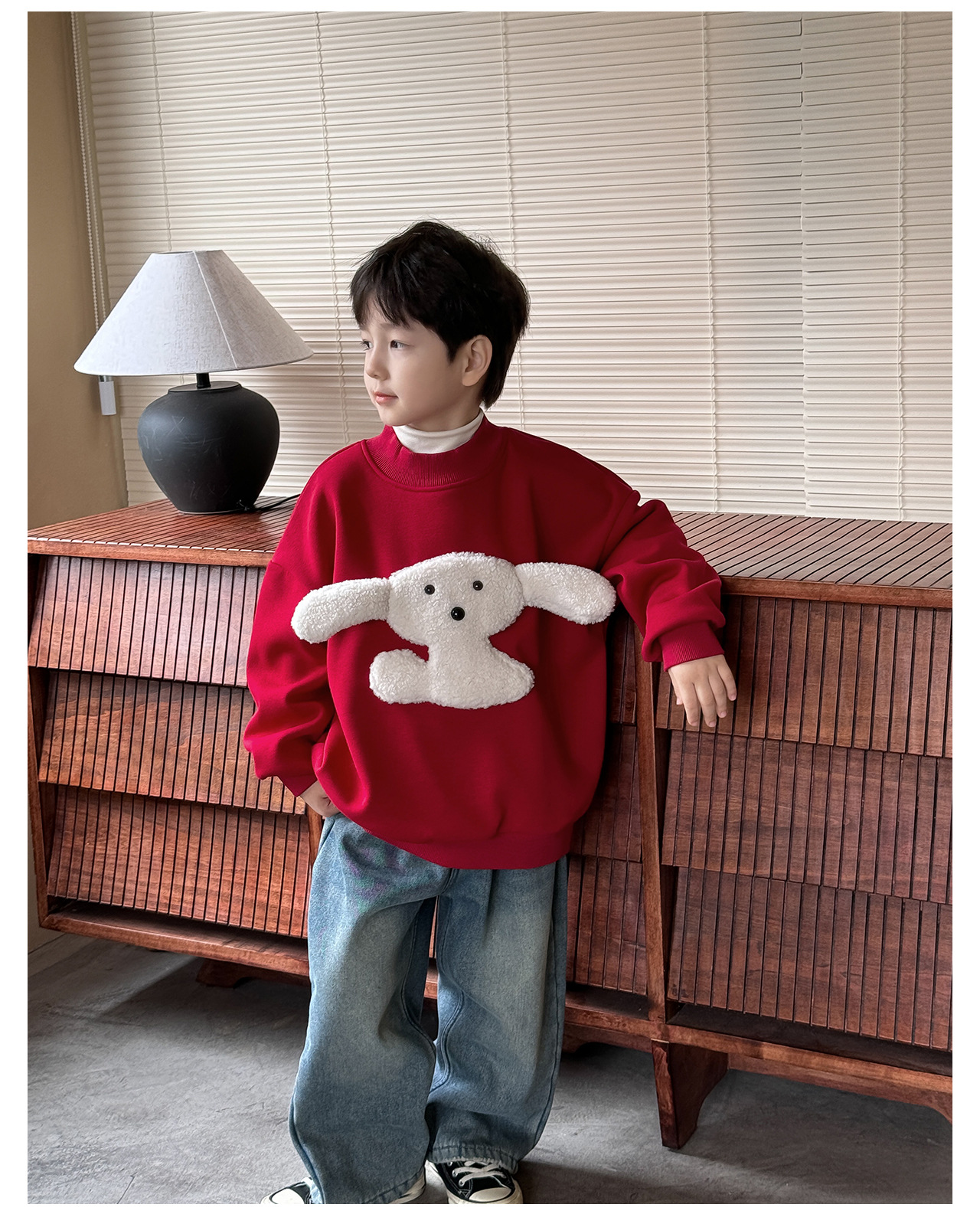 童酷2024儿童冬款湖州织里童装可爱宝宝上衣立体小狗加厚男童卫衣详情17