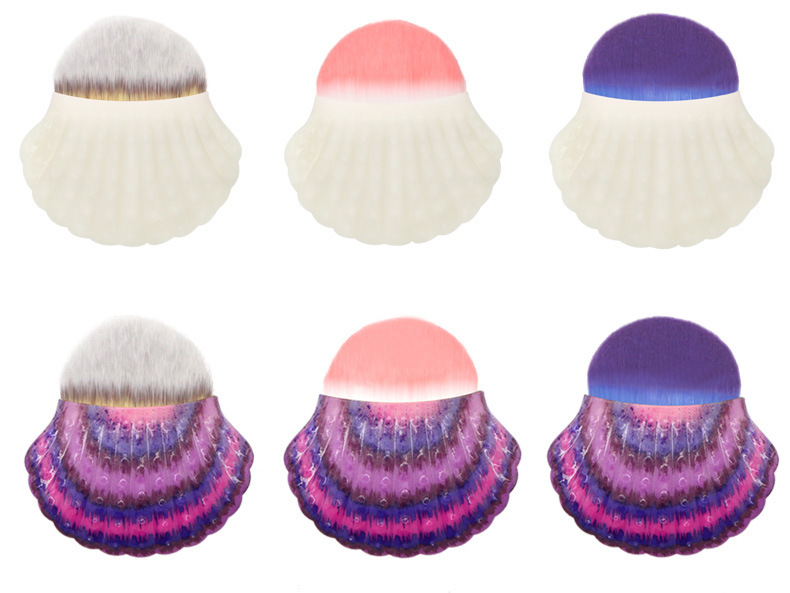 Factory direct sales of cross-border fan-shaped shell-shaped foundation brushes, single multi-functional semi-circular blush brushes and beauty brush tools pic 12