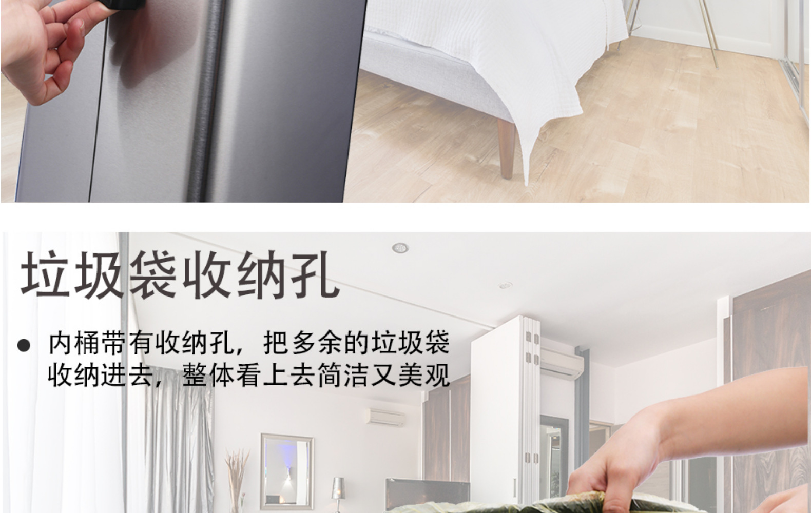 广州南方 厂家直销房间厨房酒店圆形脚踏桶脚踏式不锈钢垃圾桶详情7